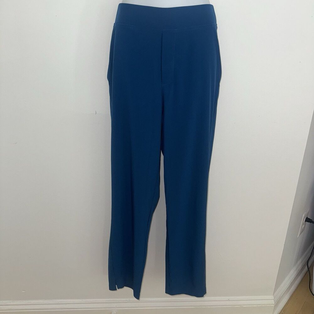 Athleta Brooklyn Ankle Pant Blue Women 10 Travel Casual Stretch Lightweight